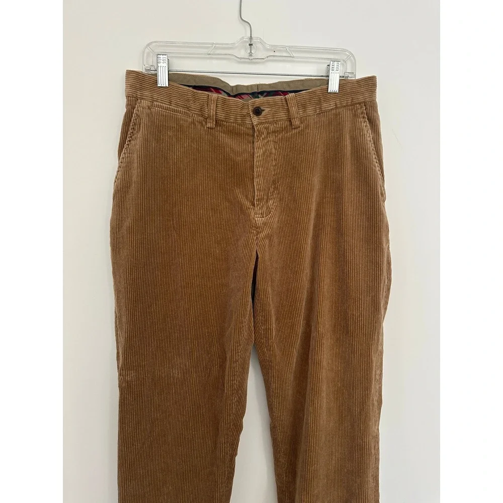 Polo Ralph Lauren Corduroy Pant Men 34x30 Tan Brown Preston Trousers Classic Fit